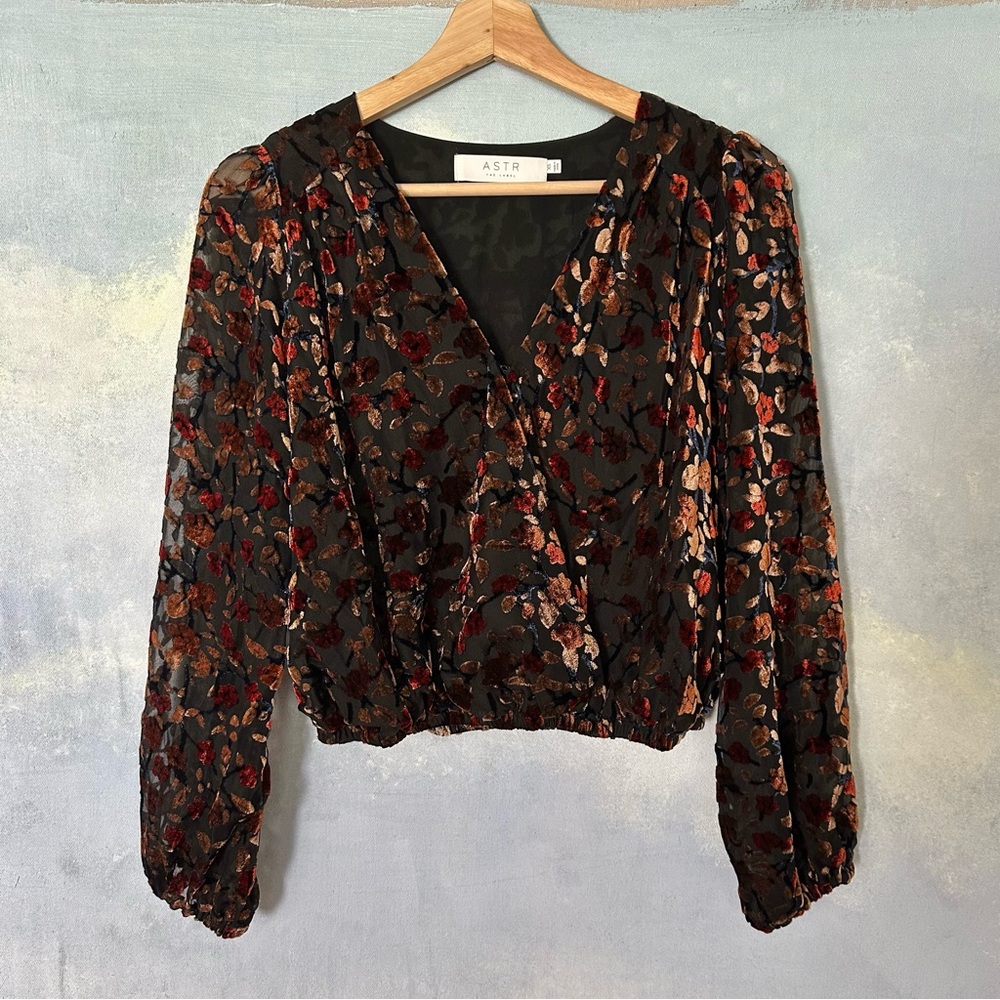 Astr the Label | Velvet Floral Top